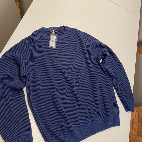 Vineyard Vines Offshore On The Go Crewneck Sweater Faded Indigo - Picture 2 of 5